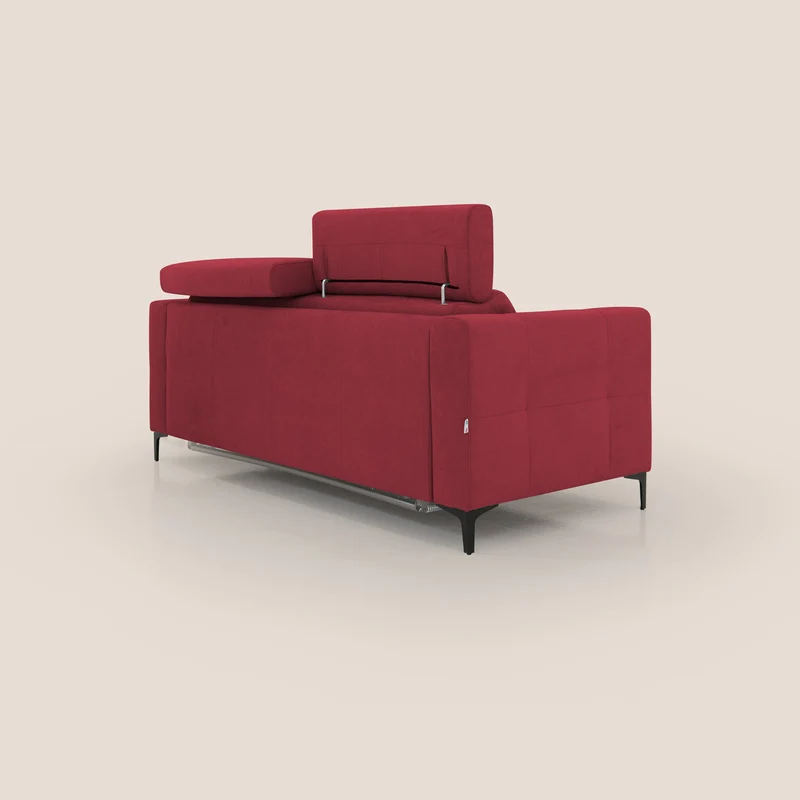 Gardenia canapé convertible matelas H 18cm avec têtières réglables et revêtement imperméable T02 rouge