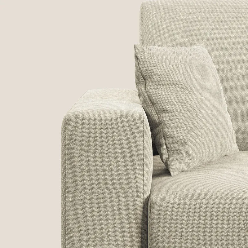 Marte canapé d'angle en tissu détachable et imperméable T08 crème