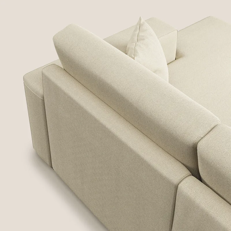 Marte canapé d'angle en tissu détachable et imperméable T08 crème