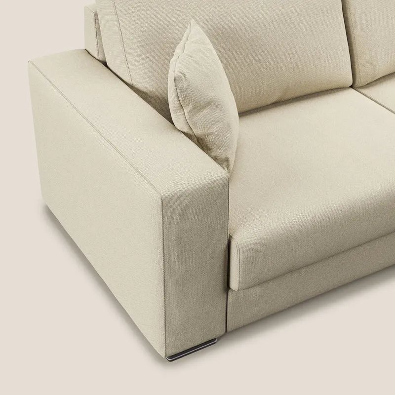 Marte canapé d'angle en tissu détachable et imperméable T08 crème