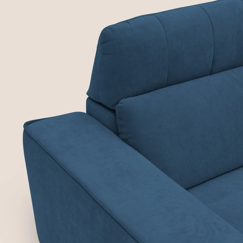 Clark canapé modulable d'angle REVERSIBLE avec option relax électrique en tissu détachable imperméable T17 bleu