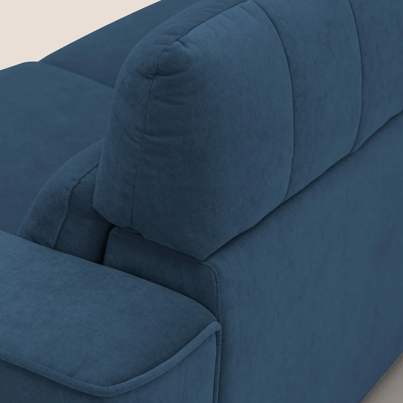 Clark canapé modulable d'angle REVERSIBLE avec option relax électrique en tissu détachable imperméable T17 bleu