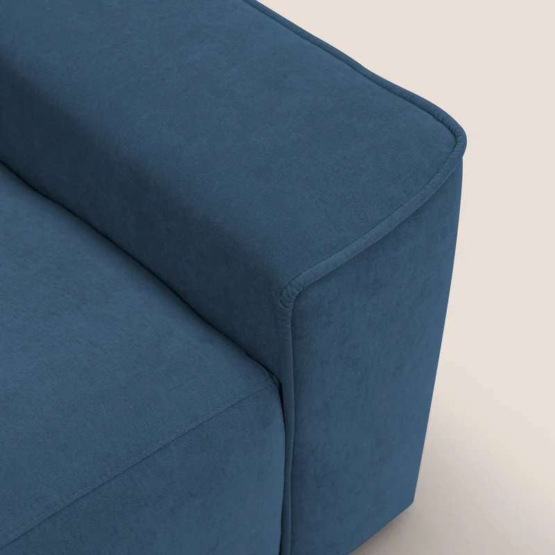 Clark canapé modulable d'angle REVERSIBLE avec option relax électrique en tissu détachable imperméable T17 bleu