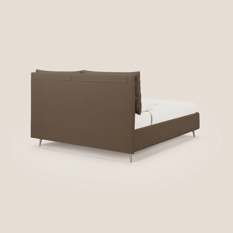 Elsa lit rembourré avec coffre de rangement en tissu détachable T05 marron