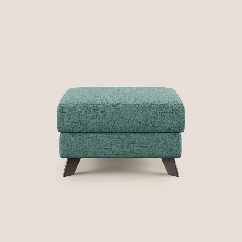 Moon Pouf coffre aux pieds hauts en tissu doux imperméable flammé T03 vert d'eau