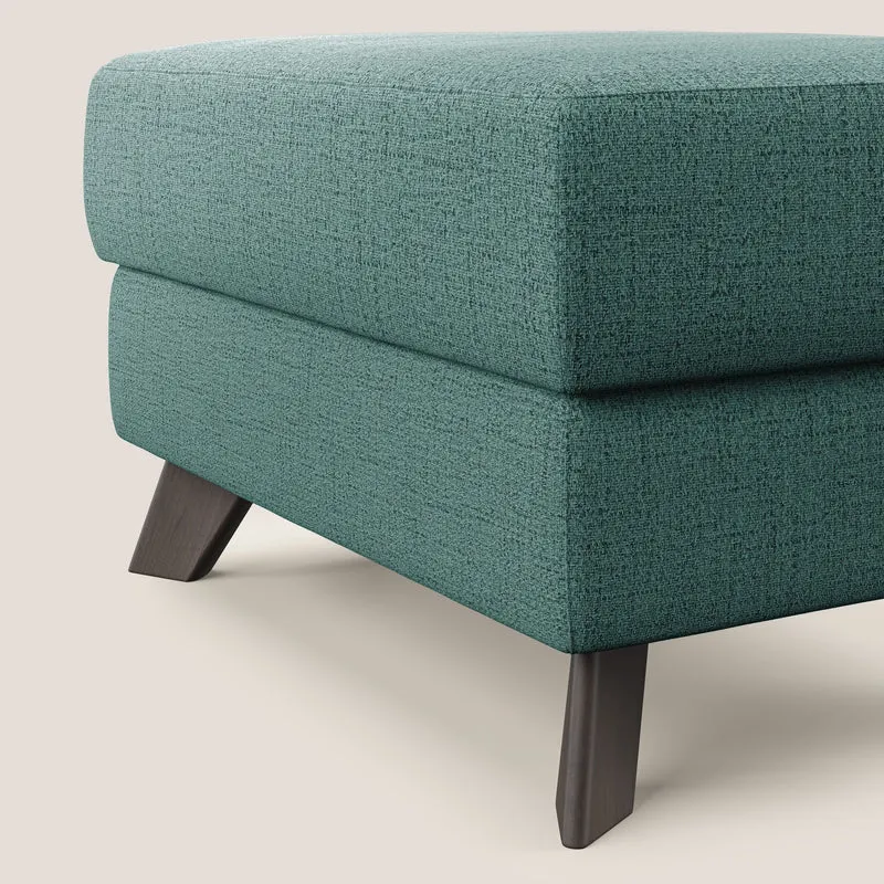 Moon Pouf coffre aux pieds hauts en tissu doux imperméable flammé T03 vert d'eau