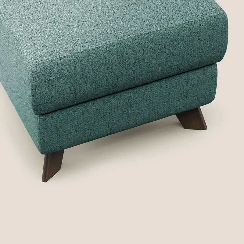 Moon Pouf coffre aux pieds hauts en tissu doux imperméable flammé T03 vert d'eau