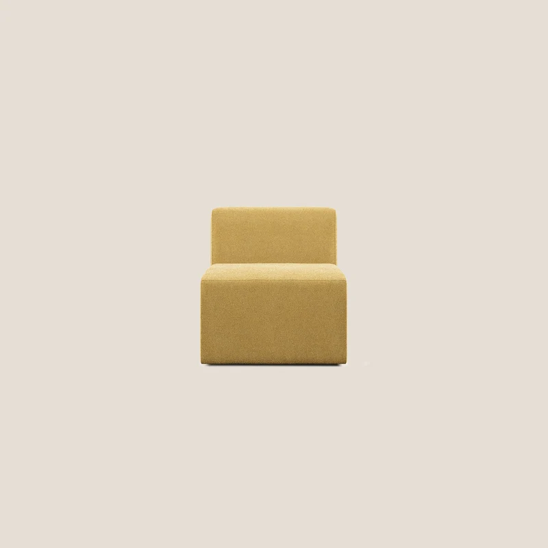 Nettuno module de fauteuil central en bouclette douce T07 jaune
