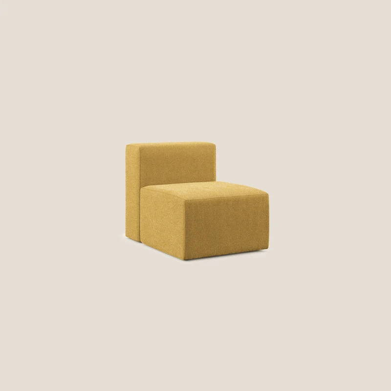 Nettuno module de fauteuil central en bouclette douce T07 jaune