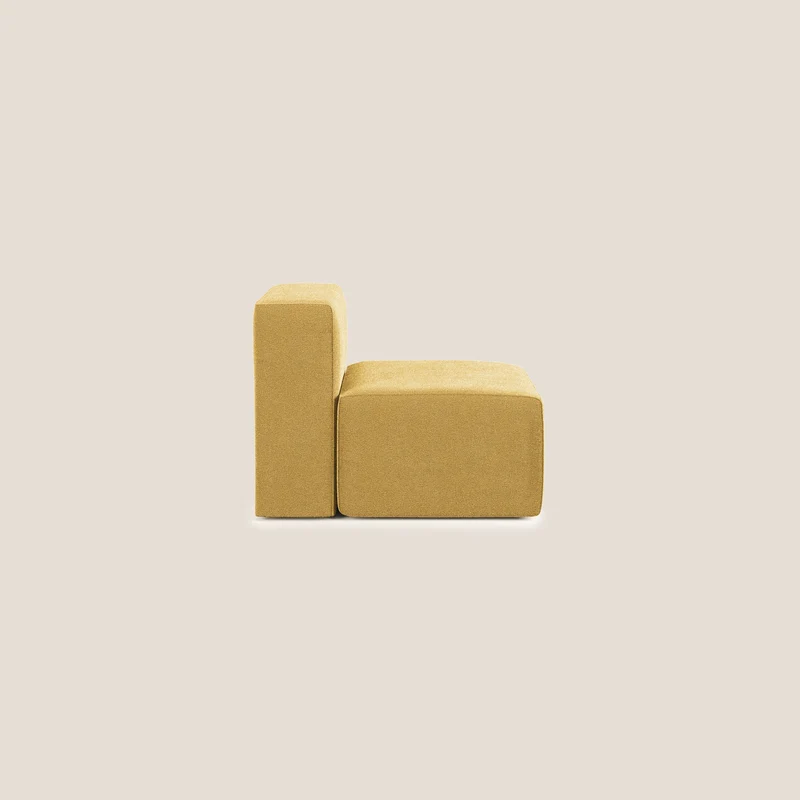 Nettuno module de fauteuil central en bouclette douce T07 jaune