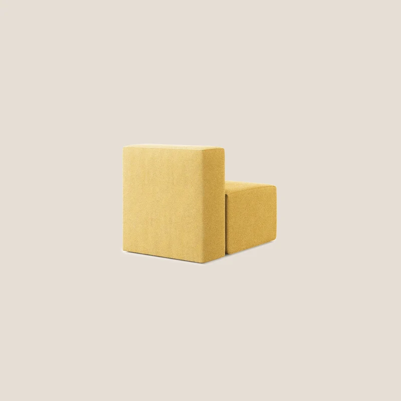 Nettuno module de fauteuil central en bouclette douce T07 jaune