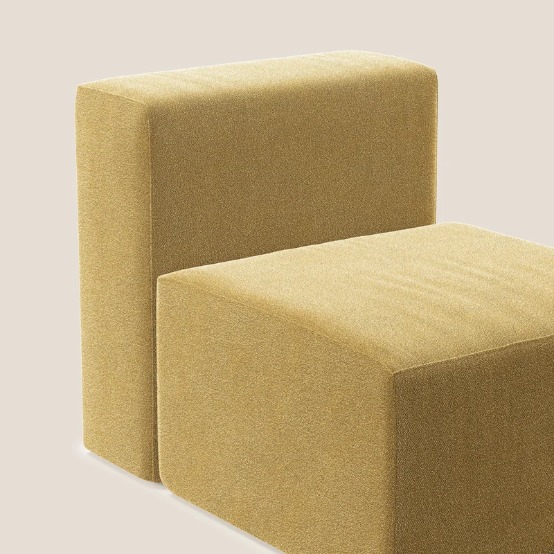Nettuno module de fauteuil central en bouclette douce T07 jaune