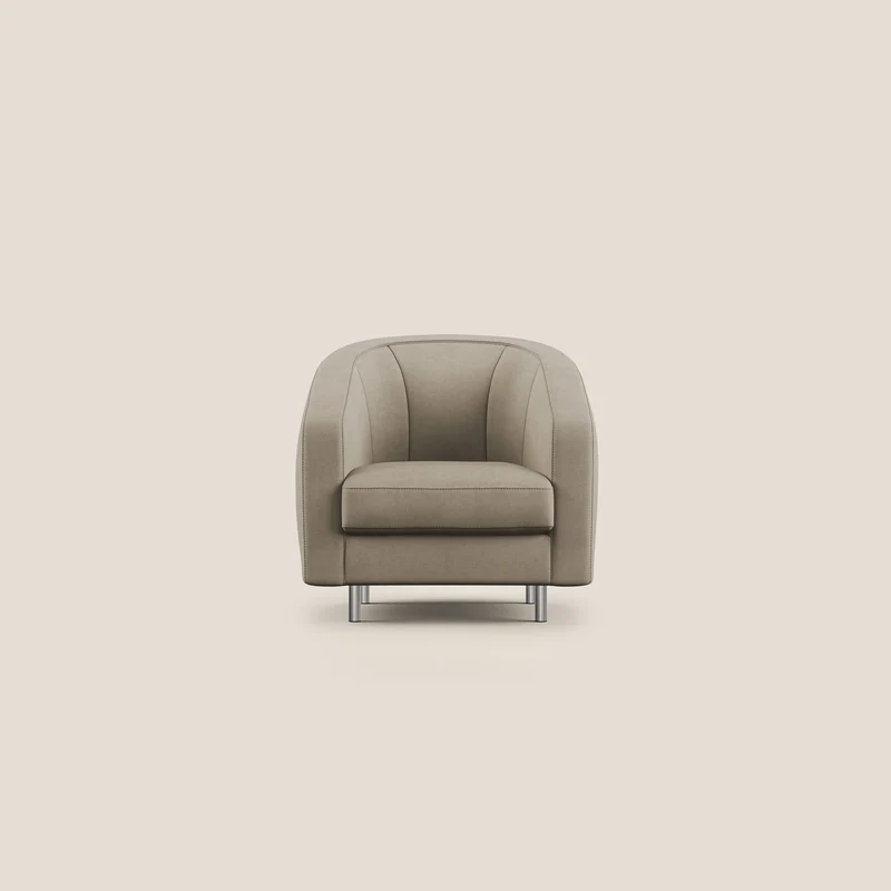 Sally Fauteuil en tissu doux imperméable T02 beige