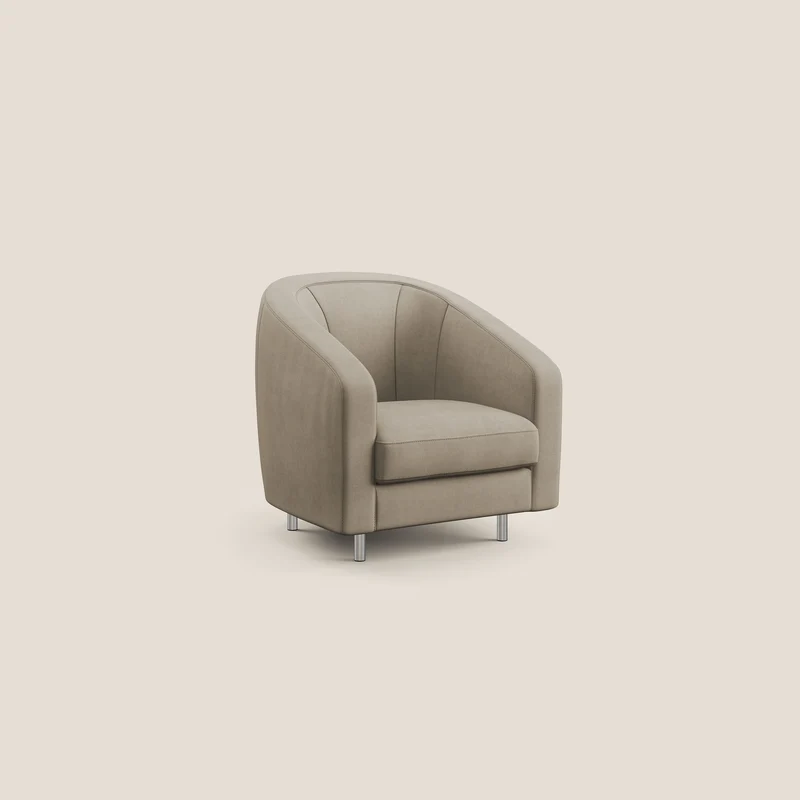 Sally Fauteuil en tissu doux imperméable T02 beige