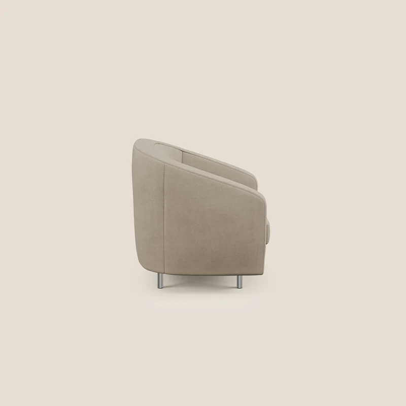 Sally Fauteuil en tissu doux imperméable T02 beige