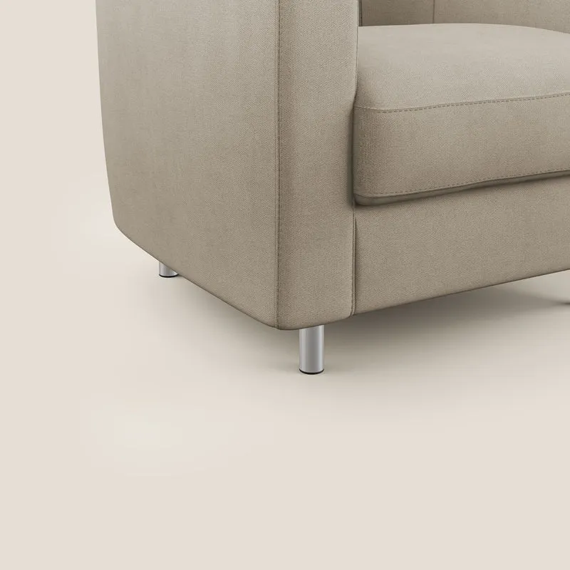 Sally Fauteuil en tissu doux imperméable T02 beige