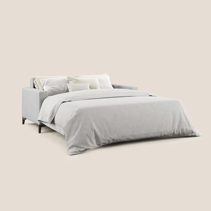 Kafka canapé lit convertible en tissu doux imperméable T02 gris clair