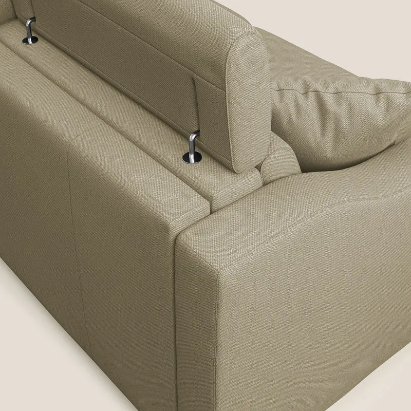 Canapé-lit d’angle Amber en tissu détachant T05 camel