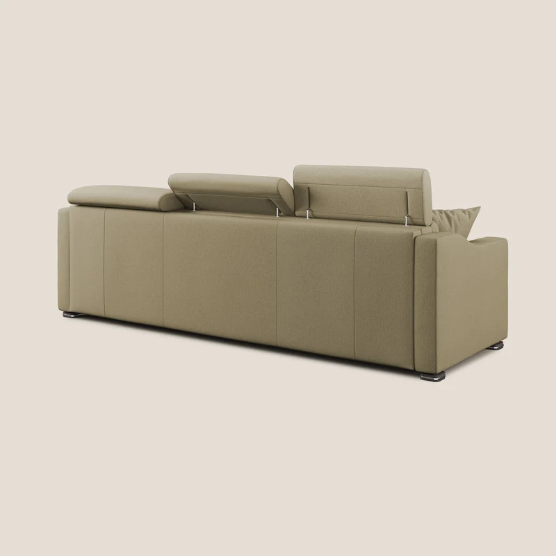 Canapé-lit d’angle Amber en tissu détachant T05 camel