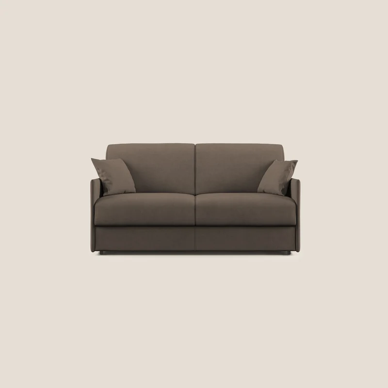 Evans canapé convertible en tissu doux imperméable T02 marron
