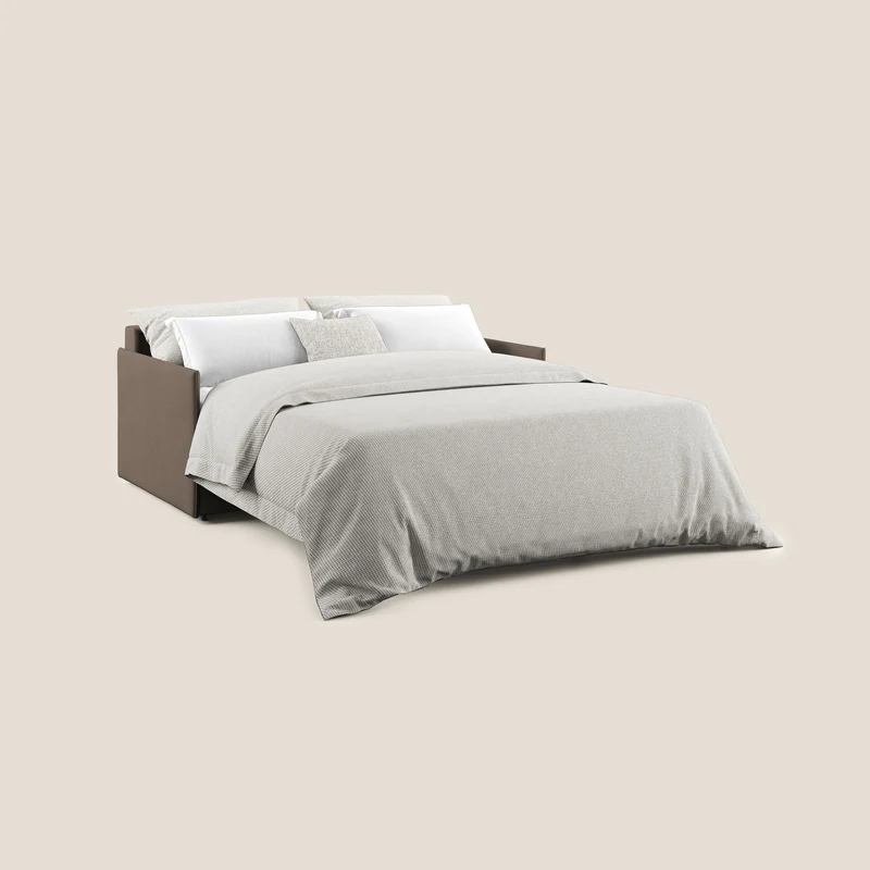 Evans canapé convertible en tissu doux imperméable T02 marron
