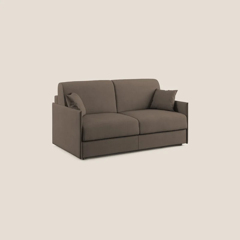 Evans canapé convertible en tissu doux imperméable T02 marron