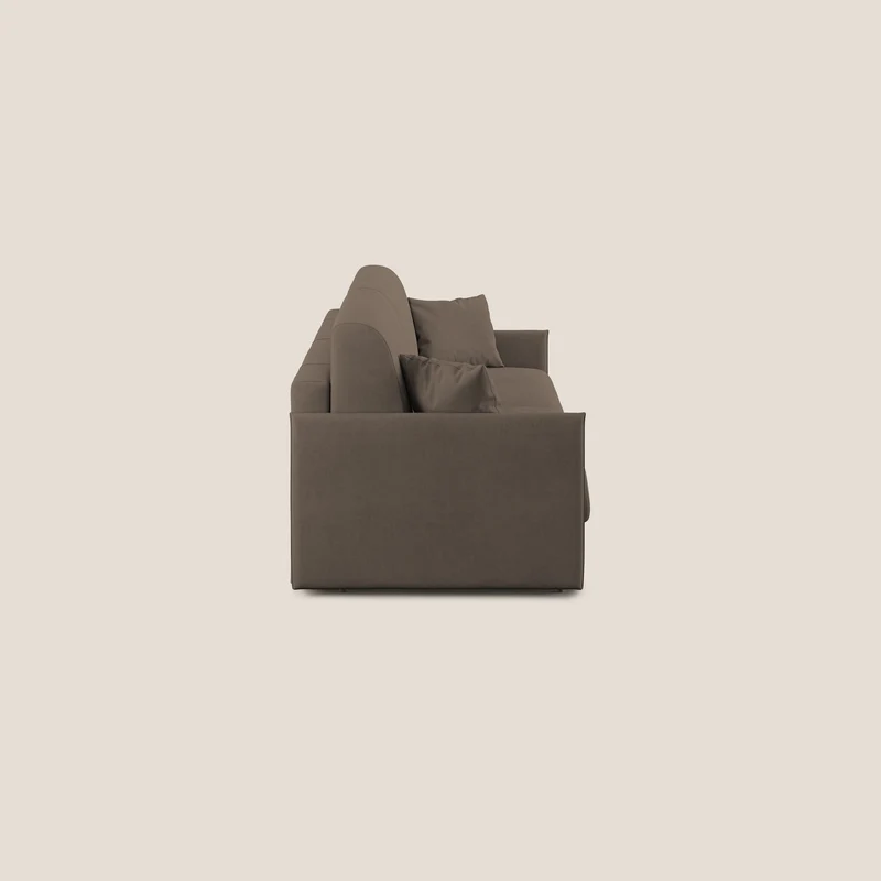 Evans canapé convertible en tissu doux imperméable T02 marron