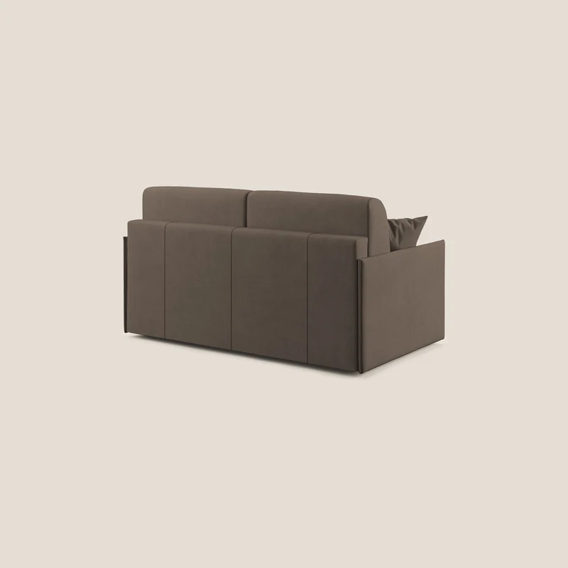 Evans canapé convertible en tissu doux imperméable T02 marron