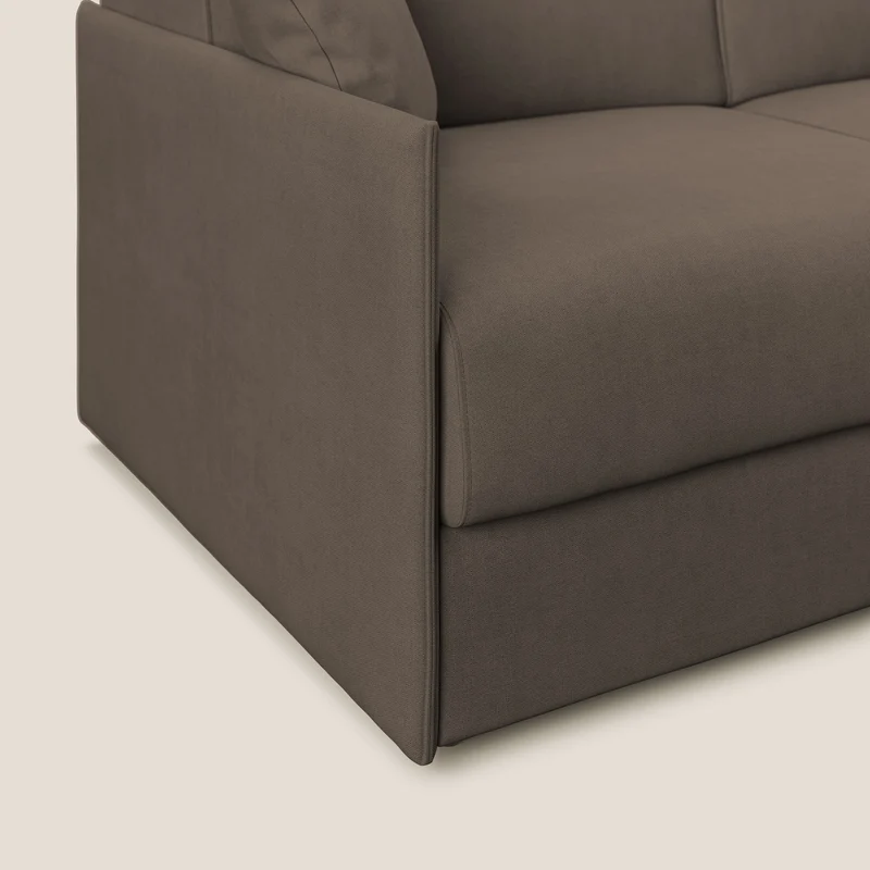 Evans canapé convertible en tissu doux imperméable T02 marron