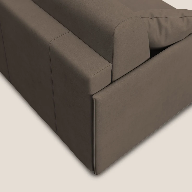 Evans canapé convertible en tissu doux imperméable T02 marron