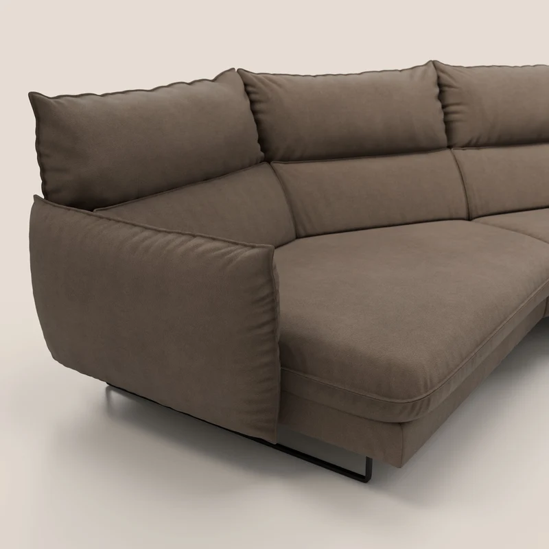 Monamour canapé d'angle au design moderne avec option relax électrique en microfibre détachable imperméable T11 marron