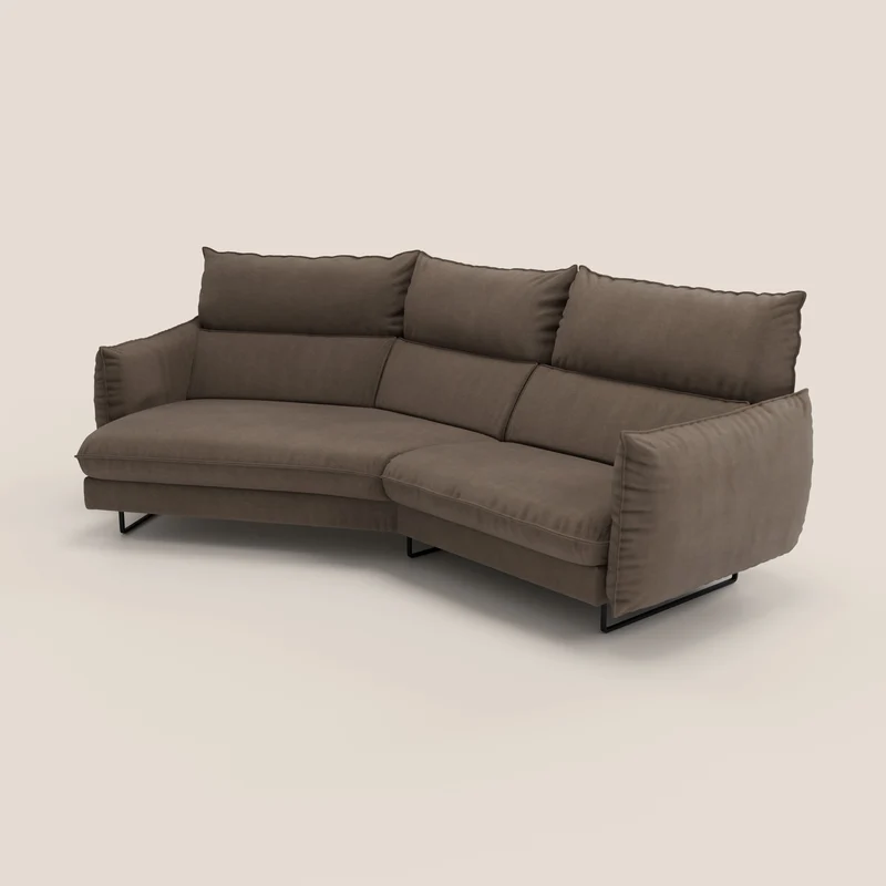 Monamour canapé d'angle au design moderne avec option relax électrique en microfibre détachable imperméable T11 marron