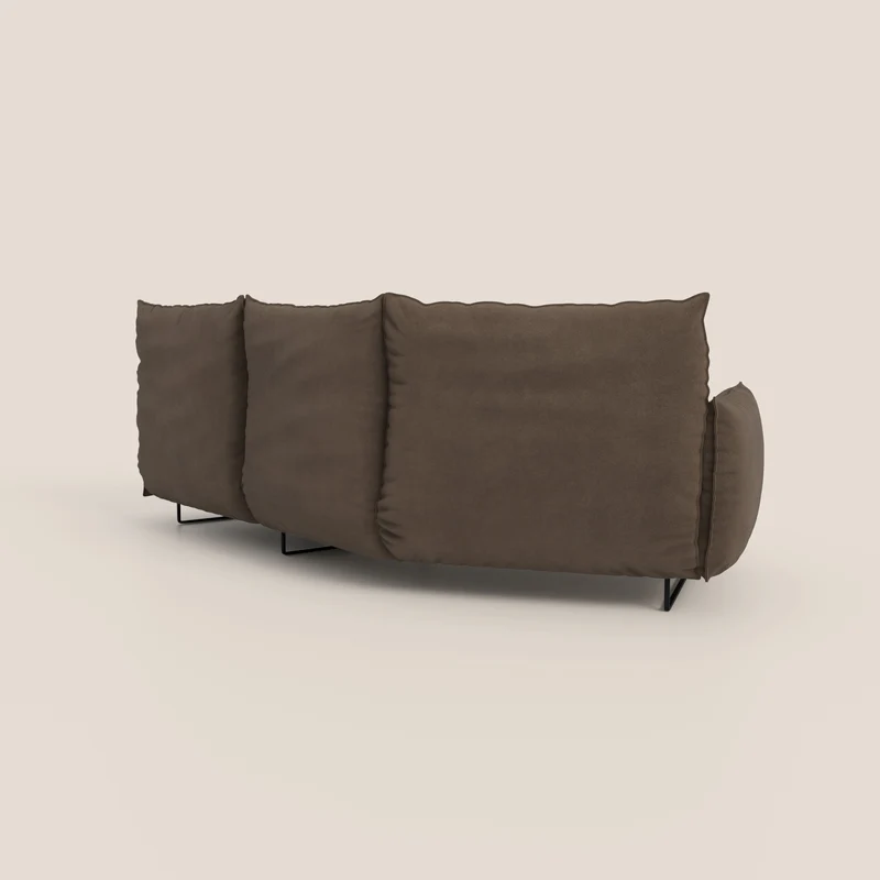 Monamour canapé d'angle au design moderne avec option relax électrique en microfibre détachable imperméable T11 marron