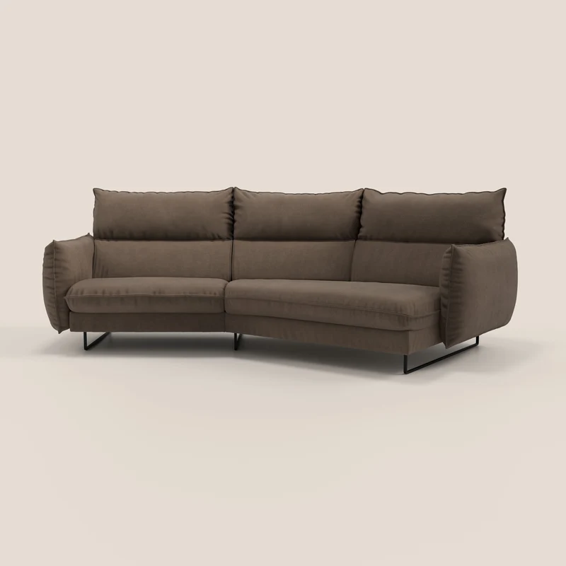 Monamour canapé d'angle au design moderne avec option relax électrique en microfibre détachable imperméable T11 marron