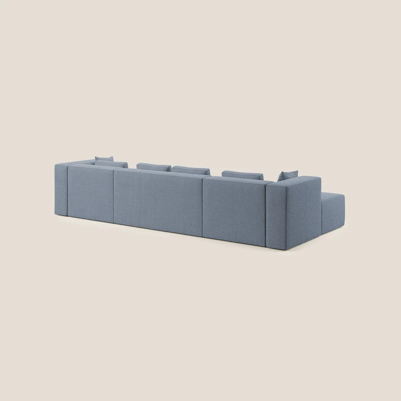 Nettuno canapé panoramique en bouclette douce T07 bleu gris