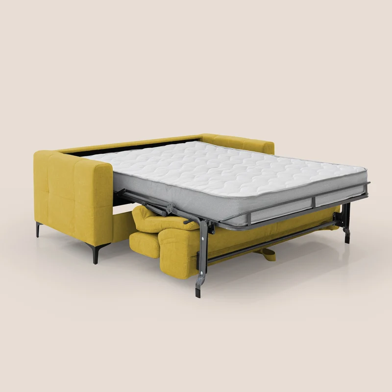 Gardenia canapé convertible matelas H 18cm avec têtières réglables et revêtement imperméable T02 jaune