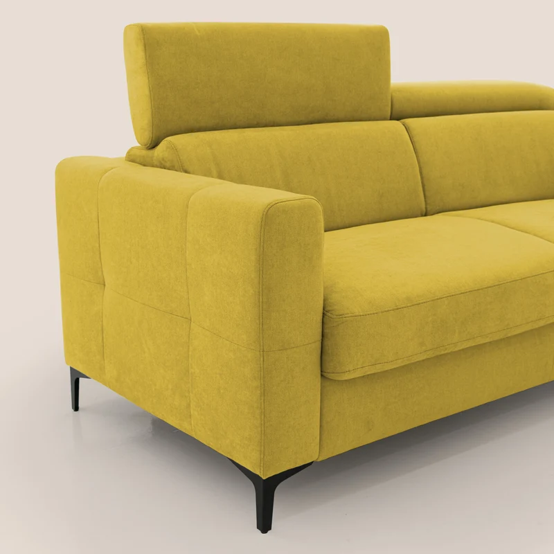 Gardenia canapé convertible matelas H 18cm avec têtières réglables et revêtement imperméable T02 jaune