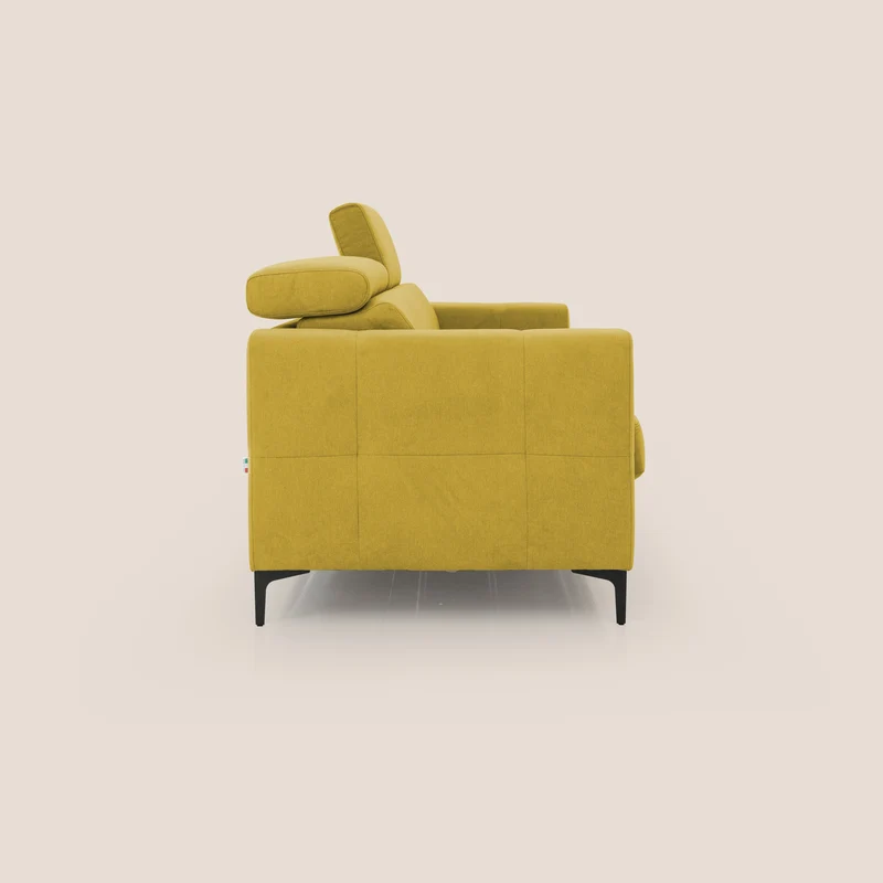 Gardenia canapé convertible matelas H 18cm avec têtières réglables et revêtement imperméable T02 jaune