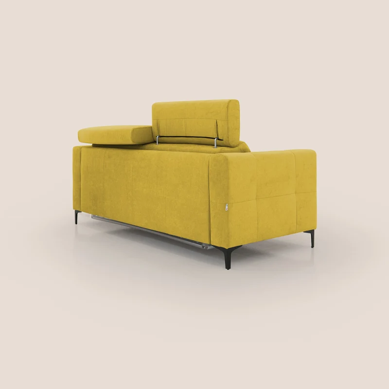 Gardenia canapé convertible matelas H 18cm avec têtières réglables et revêtement imperméable T02 jaune