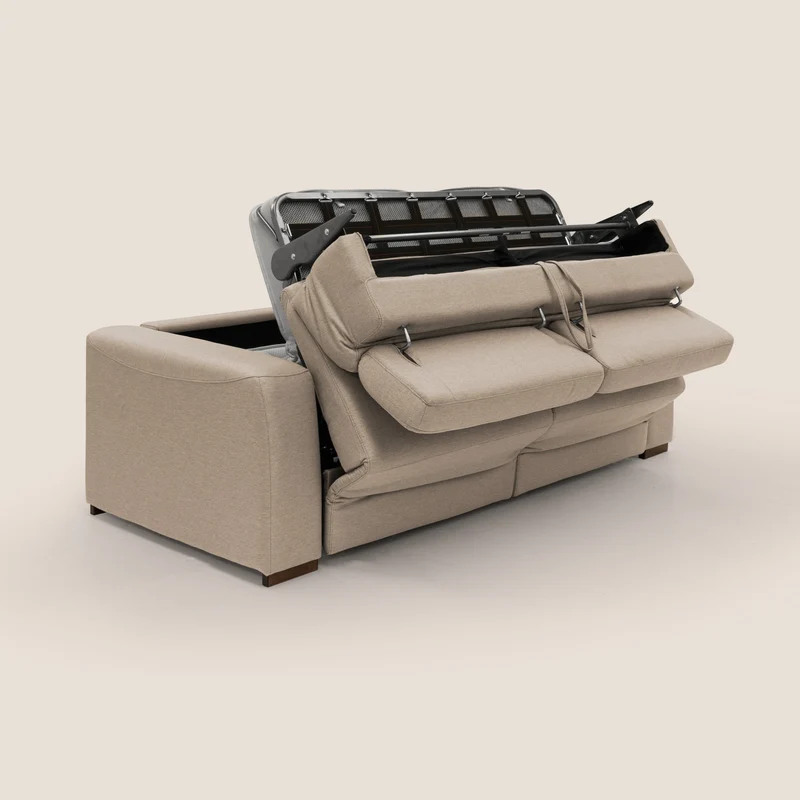 Poseidon canapé lit convertible + RELAX électrique en tissu imperméable détachable T05 beige