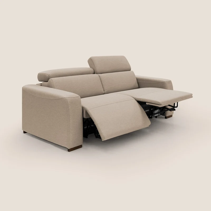Poseidon canapé lit convertible + RELAX électrique en tissu imperméable détachable T05 beige