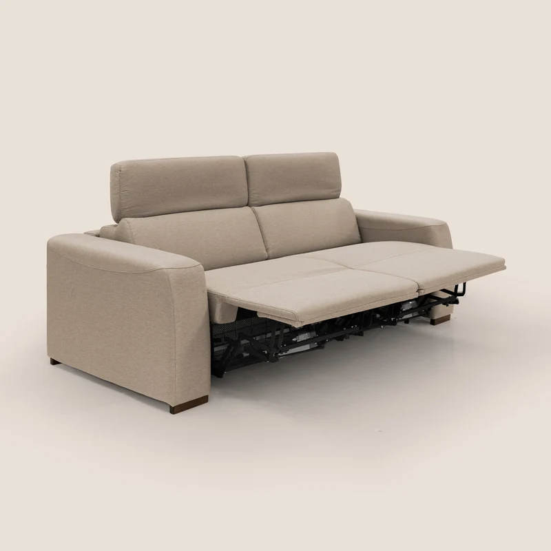 Poseidon canapé lit convertible + RELAX électrique en tissu imperméable détachable T05 beige