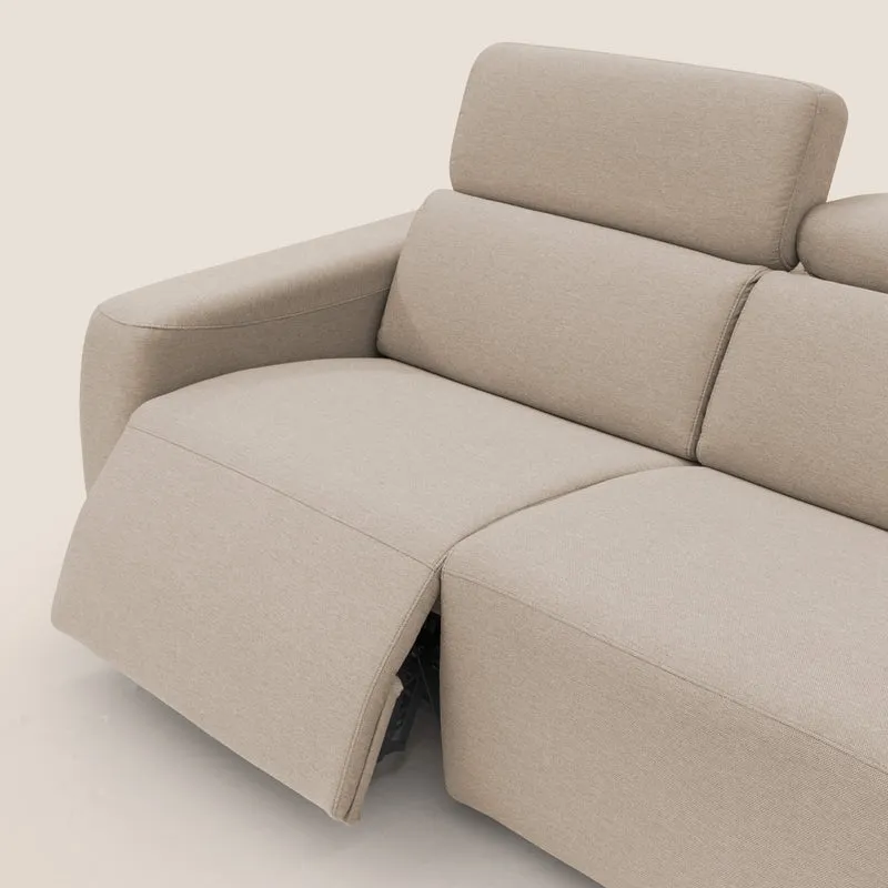 Poseidon canapé lit convertible + RELAX électrique en tissu imperméable détachable T05 beige