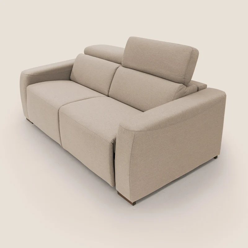Poseidon canapé lit convertible + RELAX électrique en tissu imperméable détachable T05 beige