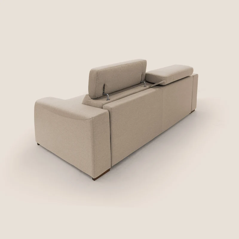 Poseidon canapé lit convertible + RELAX électrique en tissu imperméable détachable T05 beige