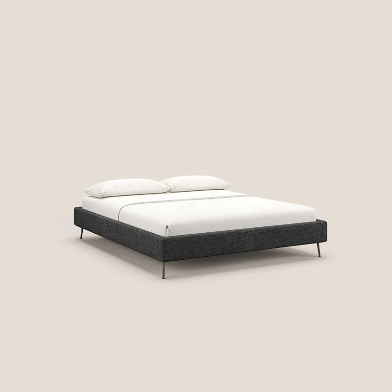 Steve sommier avec pieds hauts en tissu imperméable T10 anthracite