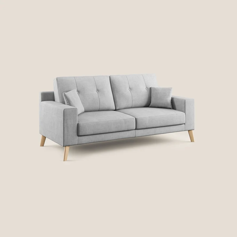 Danish canapé moderne en tissu doux imperméable T02 gris clair