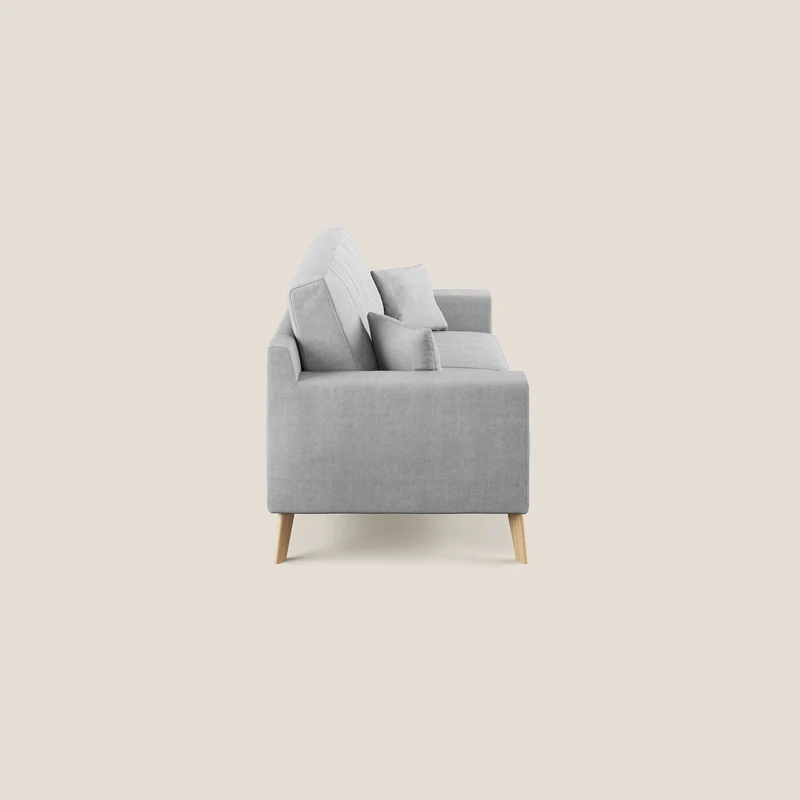 Danish canapé moderne en tissu doux imperméable T02 gris clair
