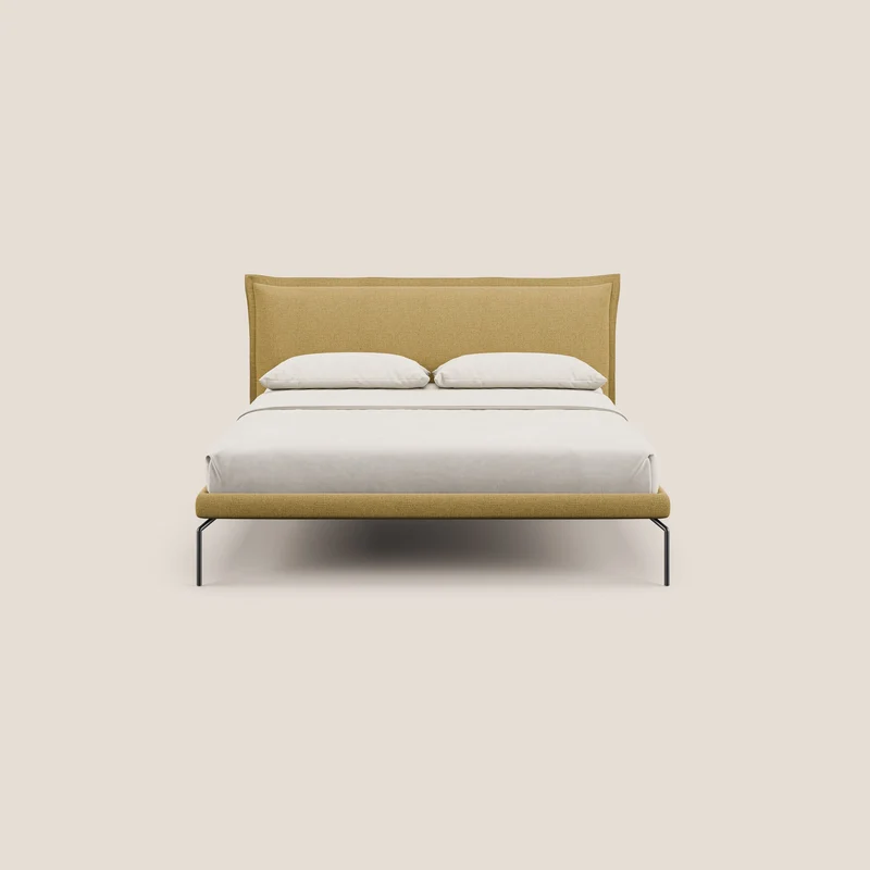 Eric lit rembourré au design minimaliste en tissu imperméable T14 jaune