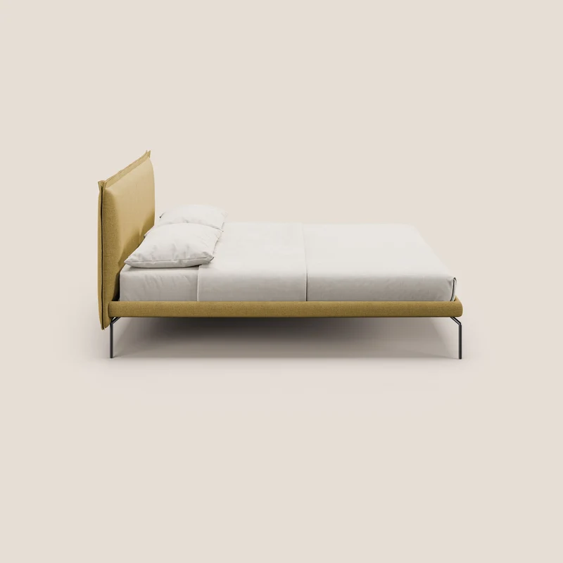 Eric lit rembourré au design minimaliste en tissu imperméable T14 jaune